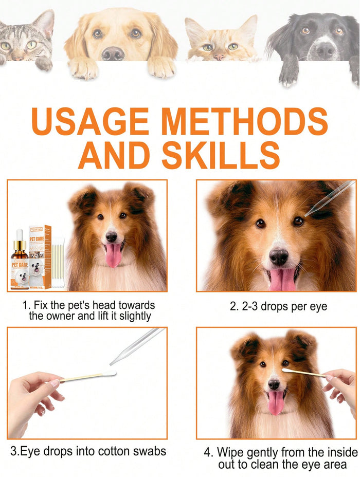 1pc Pet Eye Drops For Tear Stain Removal And Cleaning Suitable For Both Dogs And Cats