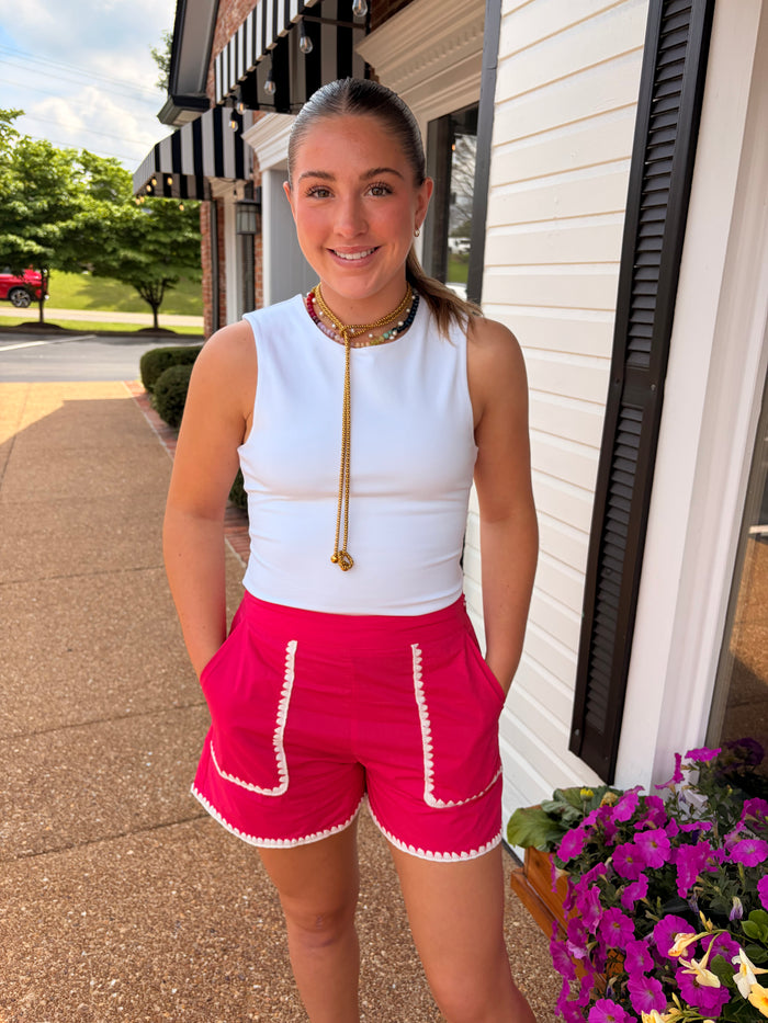 Megan Embroidered High Waisted Shorts