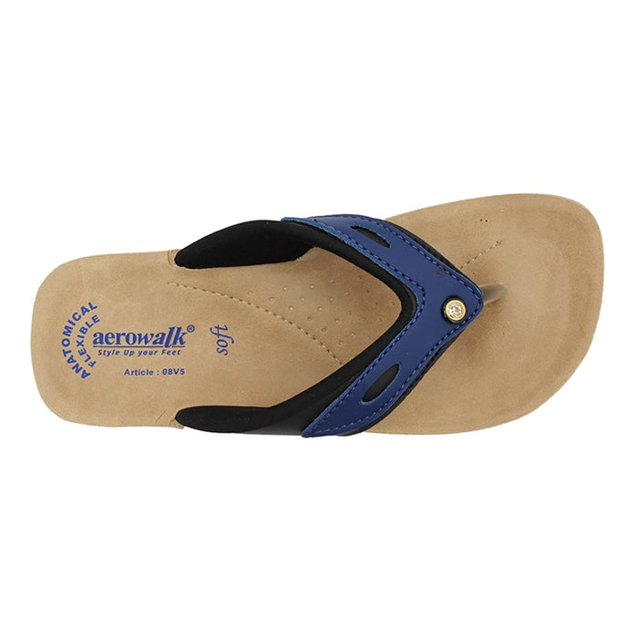 Aerowalk Women Slipper #08V5 - BLACK & BLUE