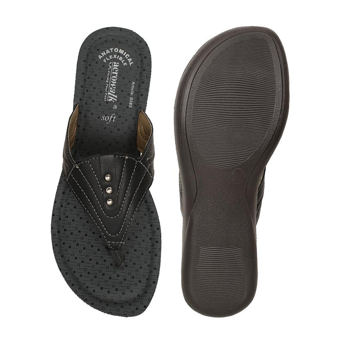 Aerowalk Women Slipper #BI85 - BLACK