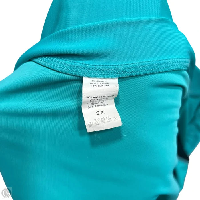 Athletic Jacket In Black & Blue, Size: 2x