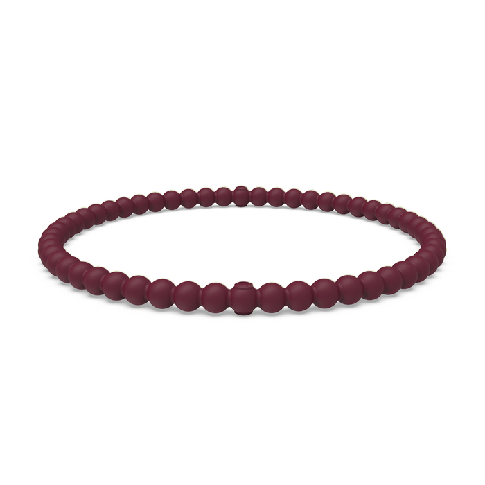Beaded Stackable Silicone Bracelet - Oxblood