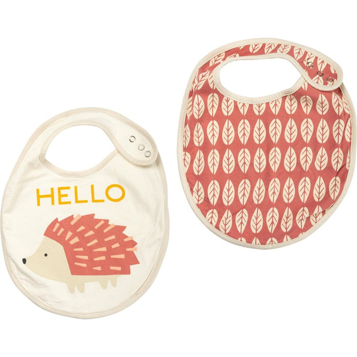Bib Set of 2 Hello Hedgehog Pink #100-1236