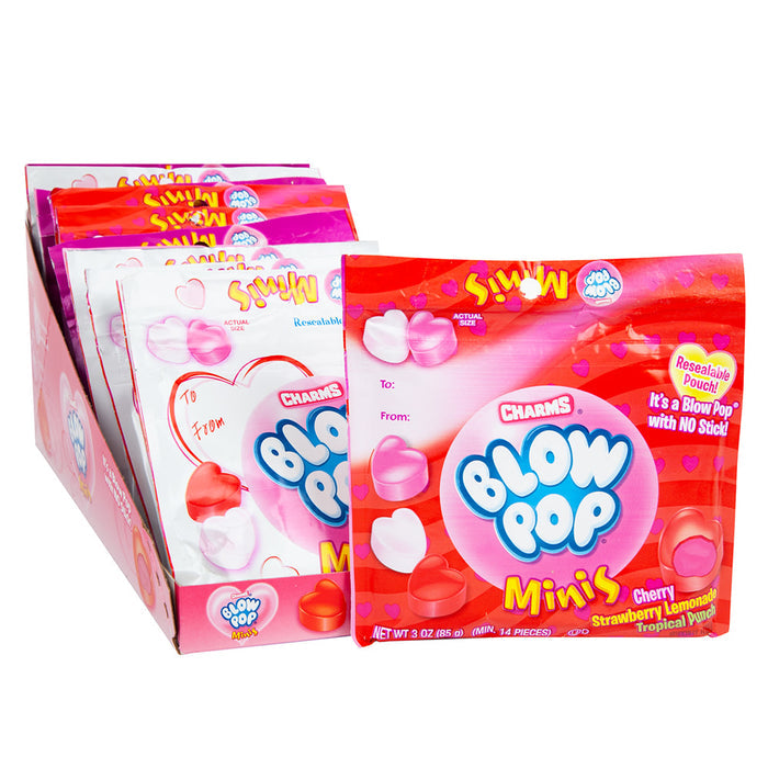 Blow Pop Minis Valentine's Lollipops Pouch - 24 Count