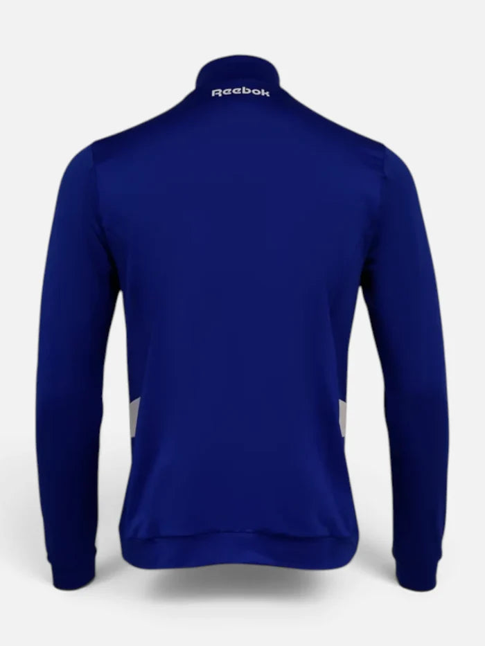 Buzo Reebok Medio Cierre Capsula Futbol Azul