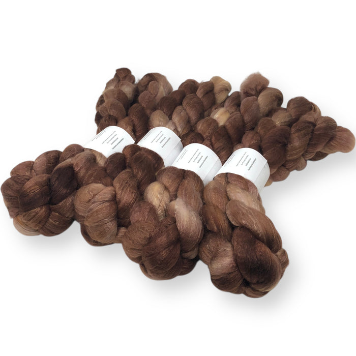 Chestnut - US grown Fine Wool and Silk Top