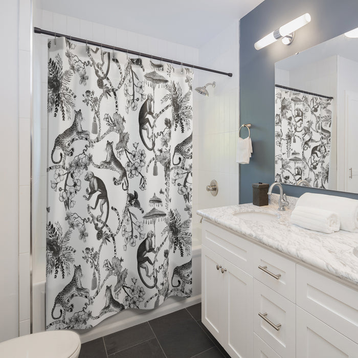 Chinoiserie Monkey Jungle Shower Curtain