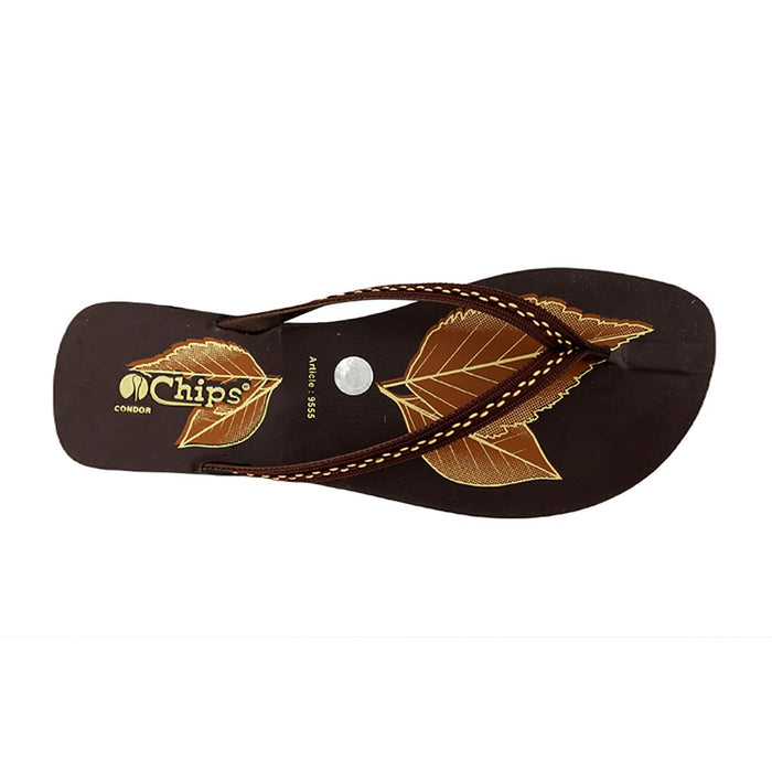 Chips Women Slipper #9555 - BROWN + BEIGE