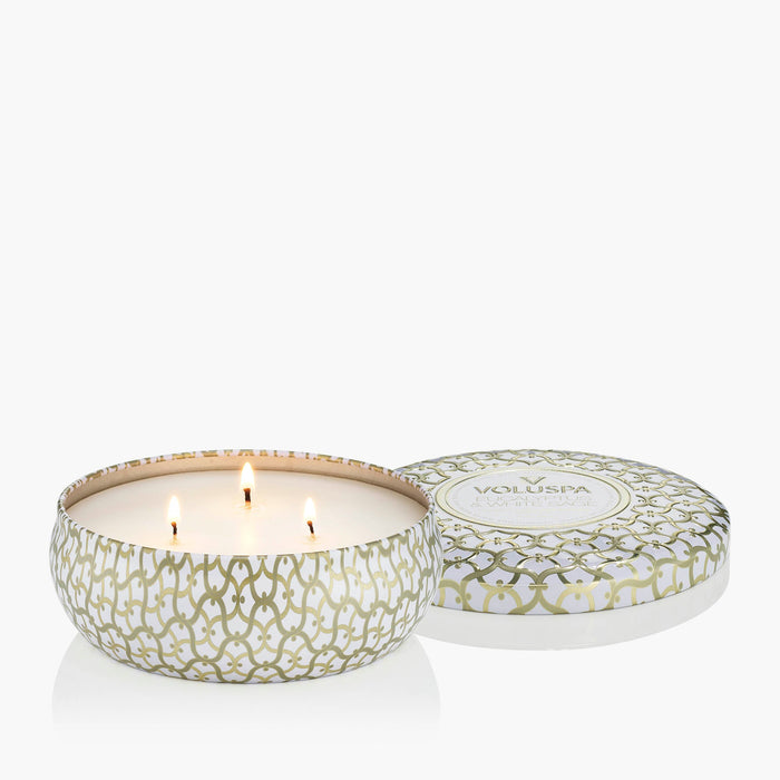 Eucalyptus & White Sage - 3 Wick Tin Candle