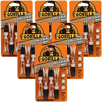 Gorilla Glue Original Minis 3 Grams, 4 Pack, Incredibly Strong and Versatile. The Leading Multi-Purpose Waterproof Glue. Ideal for Tough Repairs on Dissimilar Surfaces, Both Indoors and Out - 5000503 MEGA
