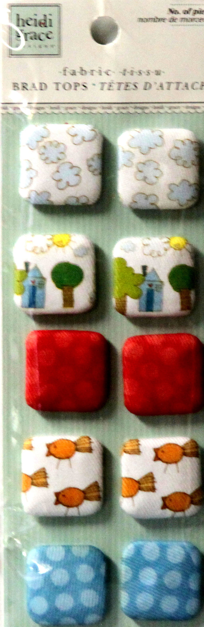 Heidi Grace One Sunny Day Fabric Brads Embellishments Set - SCRAPBOOKFARE