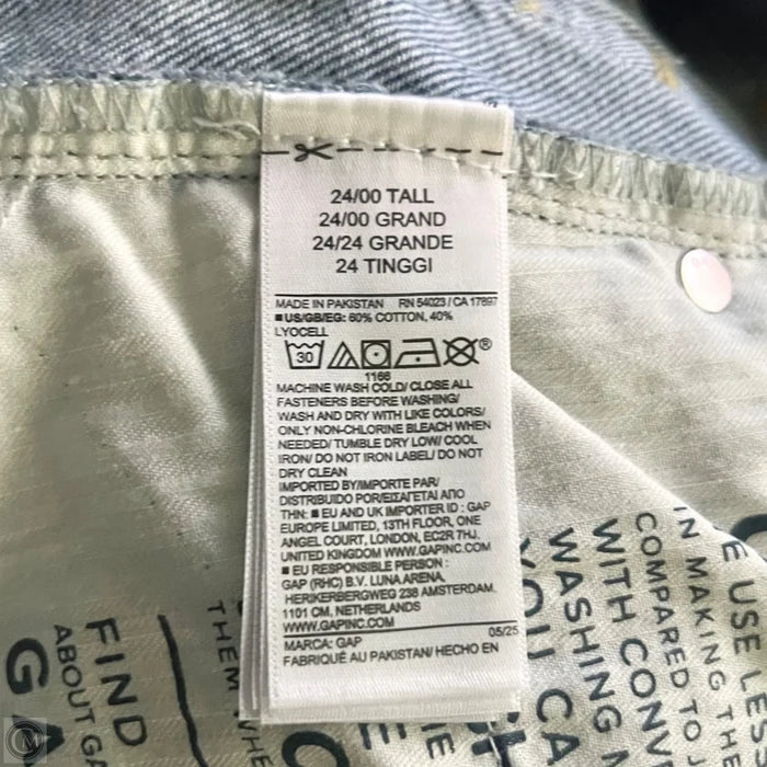 Jeans Wide Leg By Gap In Blue Denim, Size: 0
