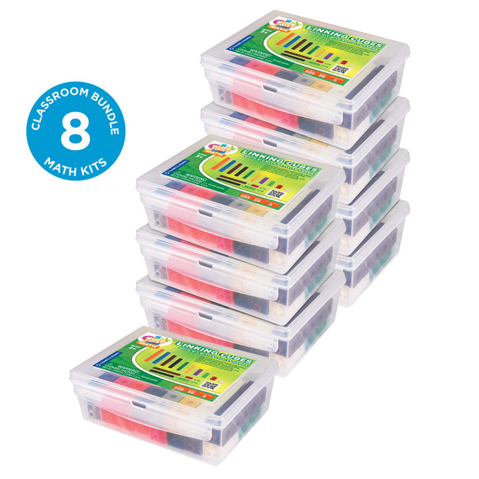Kids First Math: Linking Cubes Math Kit with Activity Cards - Classroom Bundle 8-pack STEM Thames & Kosmos