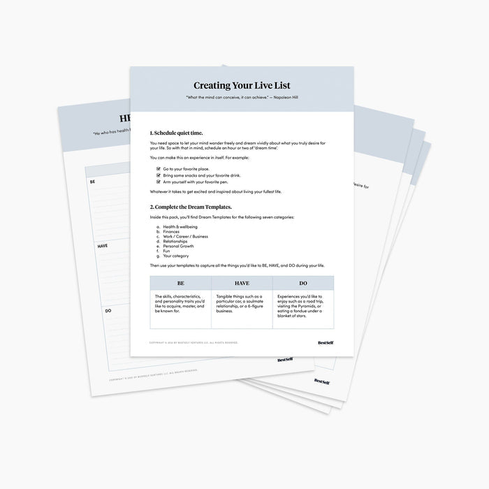 Live List Workbook (Digital Download) Digital Download Personal Growth