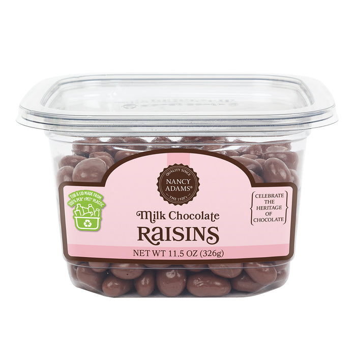 Milk Chocolate Covered Raisins Candy - 12 Count Tubs
