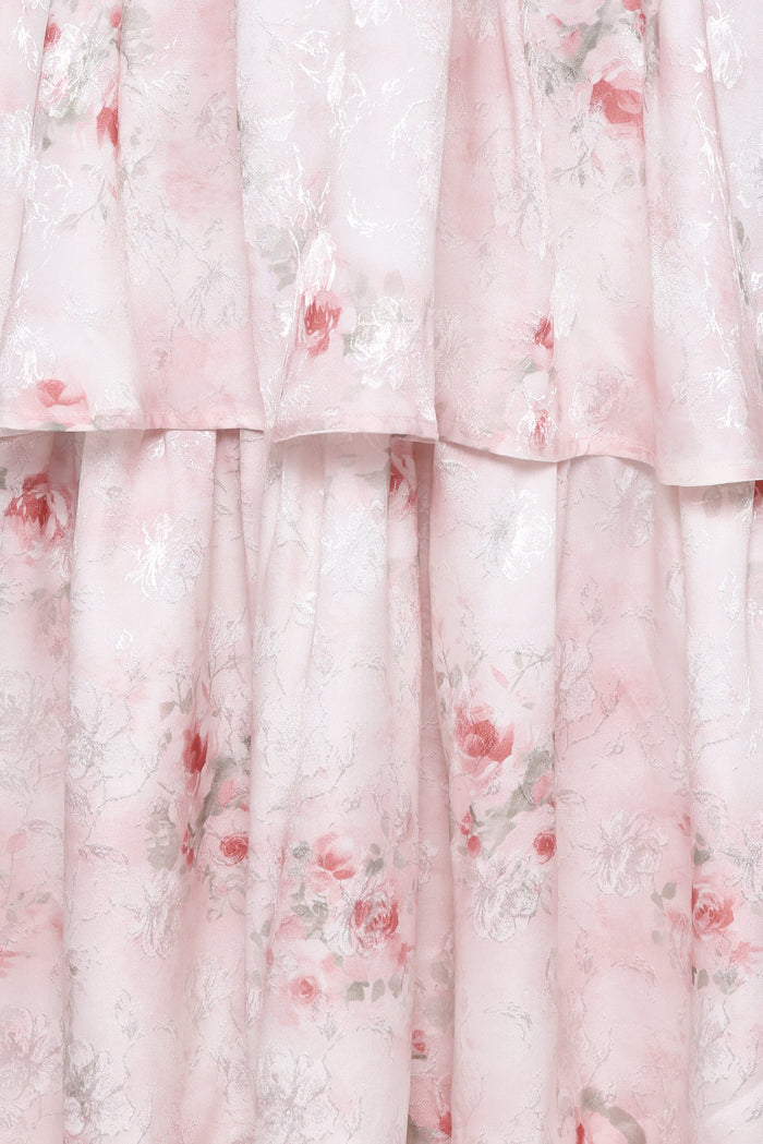 Petal and Pup USA DRESSES Natarsha Maxi Dress - White Pink Floral