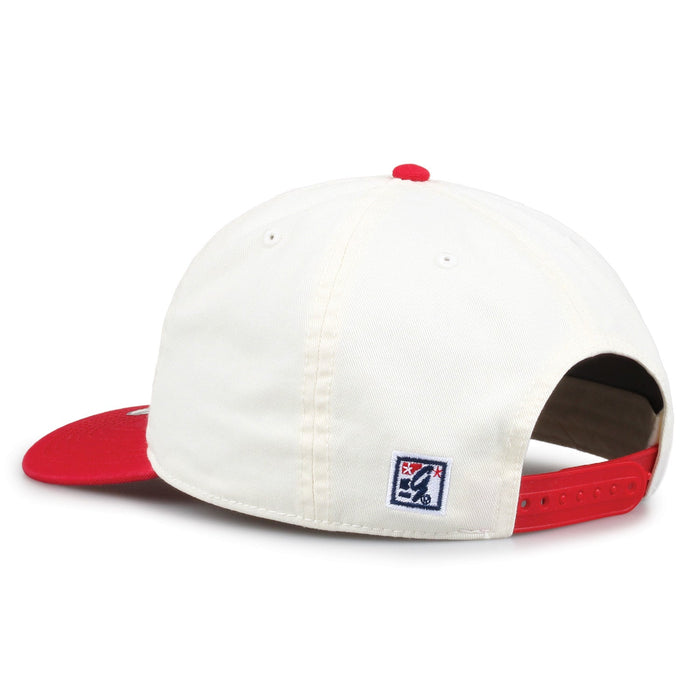 Nebraska Original Circle snapback hat showing adjustable snap closure and The Game logo, rear view