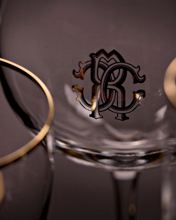 Old Fashion Glass NEW MONOGRAM Gold diam. 3.5", H 4", cap. 14.75 oz