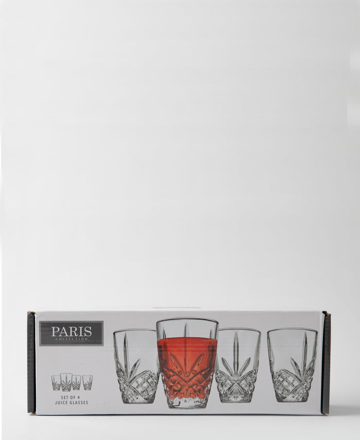 Paris Collection 4 Piece Juice Glasses - Transparent