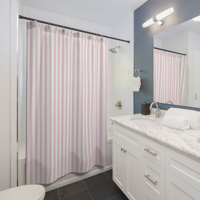 Pink Cabana Stripe Shower Curtain