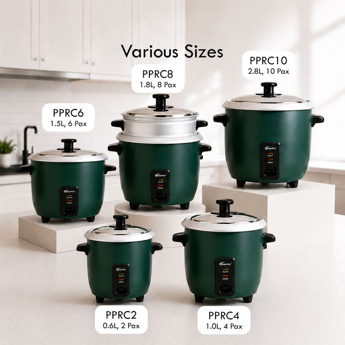PowerPac 0.6L Rice Cooker with Aluminium inner pot (PPRC2) Green