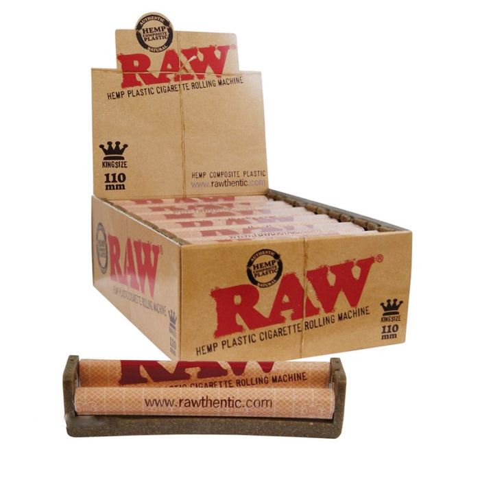 RAW King Size 110mm Hemp Plastic Cigarette Rolling Mmachine 12ct