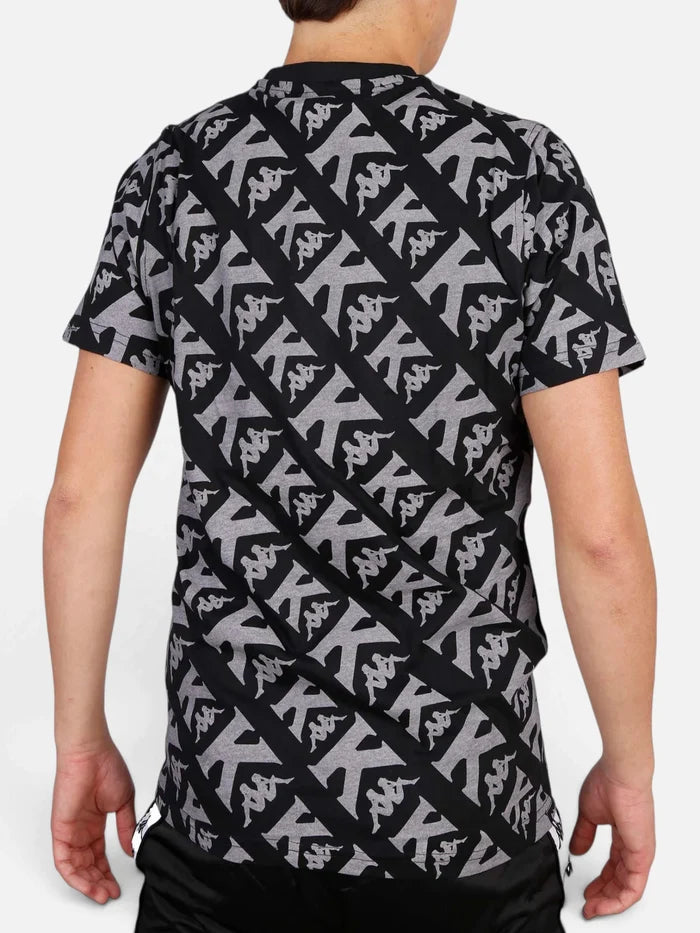 Remera Kappa Authentic Fool Negro-Gris