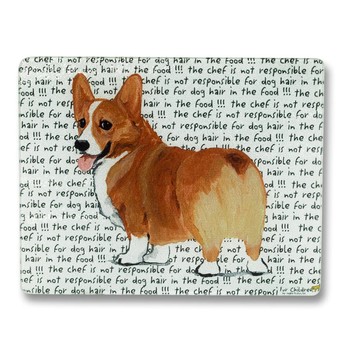 Sable Corgi Glass Cutting Board