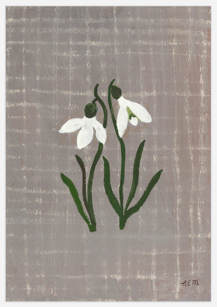 Snowdrops and Checkerboard Print