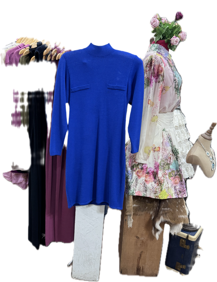 St John Cobalt Blue Vintage Dress XS/S
