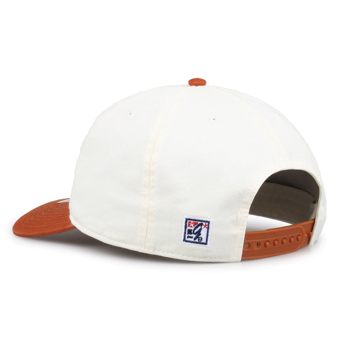 Texas Original Circle snapback hat showing adjustable snap closure and The Game logo, rear view
