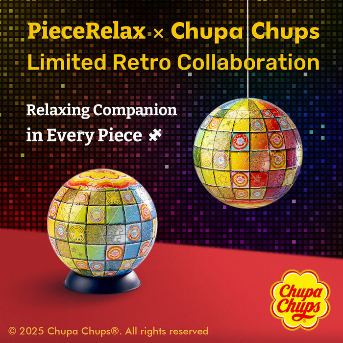 Light up the Chupa Chups disco ball, and as the sparkling lights swirl around, the party is about to begin! Let's step back into the retro dance hall with Chupa Chups! With PieceRelax, you’ll always get there.