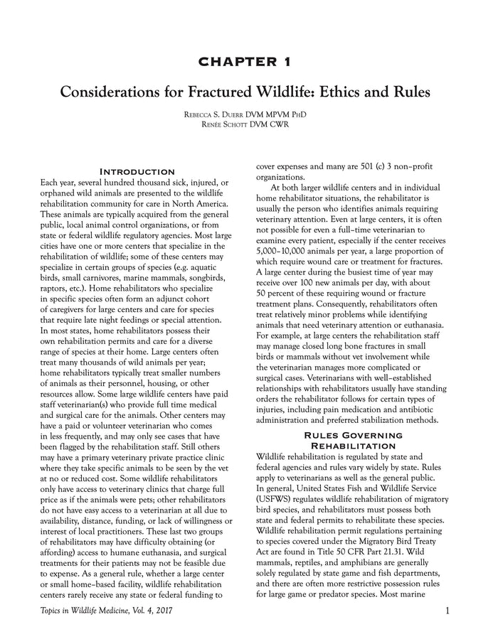 Topics in Wildlife Medicine Volume 4: Orthopedics
