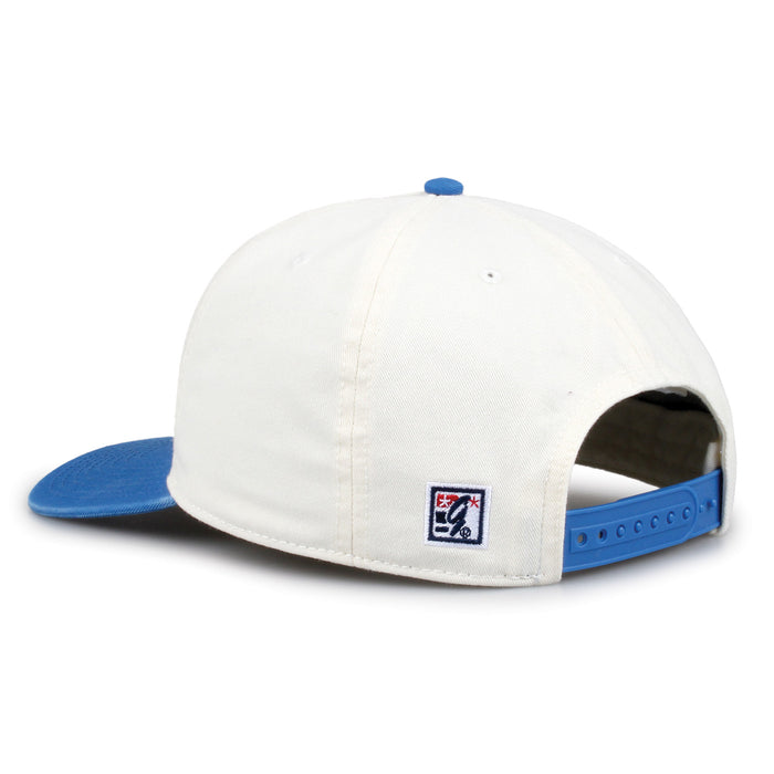 UCLA Original Circle snapback hat showing adjustable snap closure and The Game logo, rear view