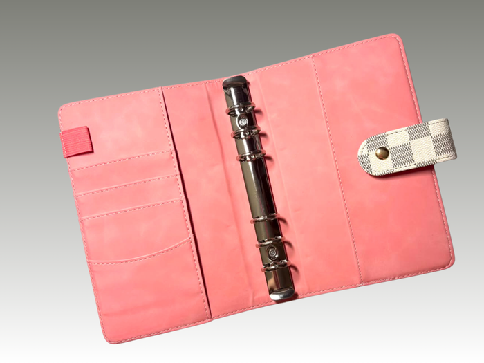 White | Checkered Binder | A6 Rings