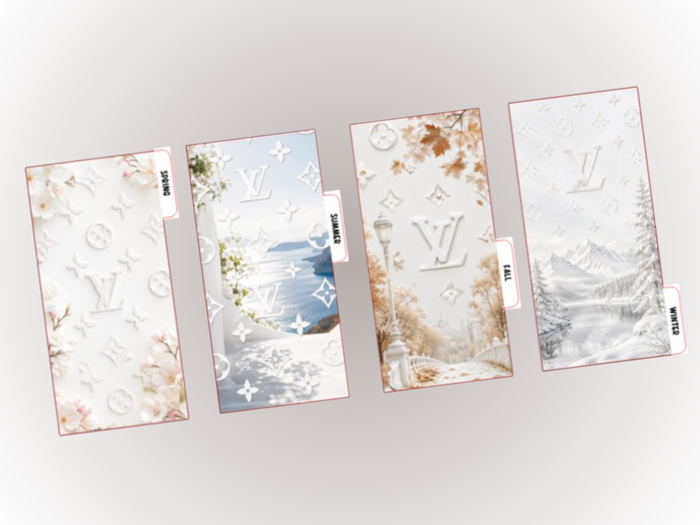 White L Seasons | Cash Envelopes | A6 Rings | Set of 4