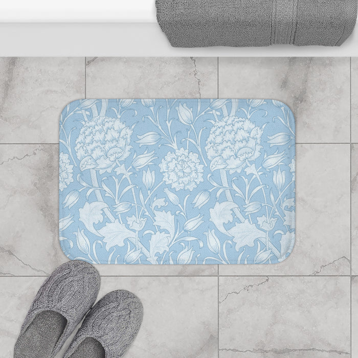 William Morris Bath Mat Pink & Rose Cornflower Blue