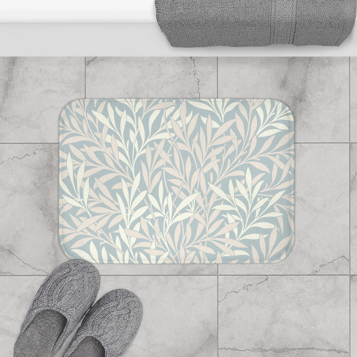 William Morris Bath Mat Willow Silver Blush