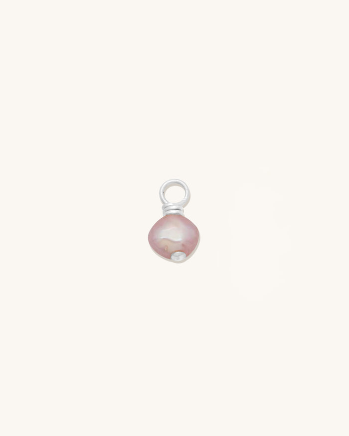 Wire Wrapped Pink Pearl Charm