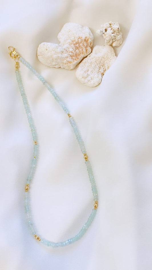 #104 Aquamarine layering necklace