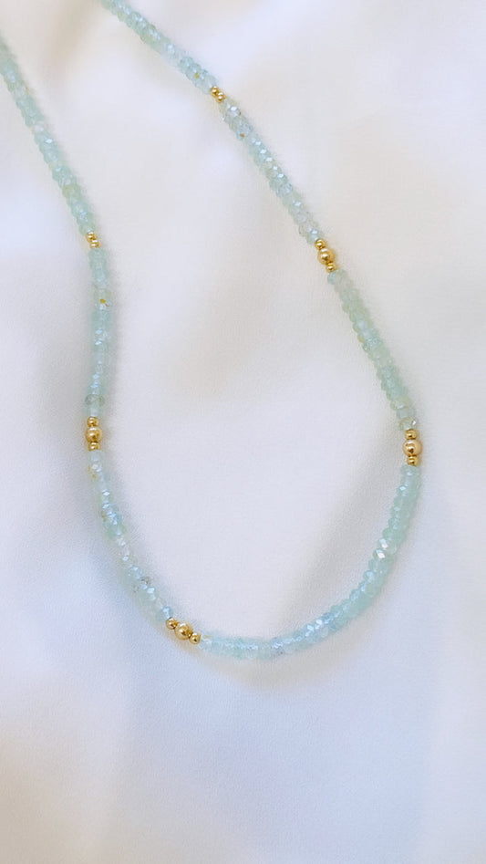 #104 Aquamarine layering necklace