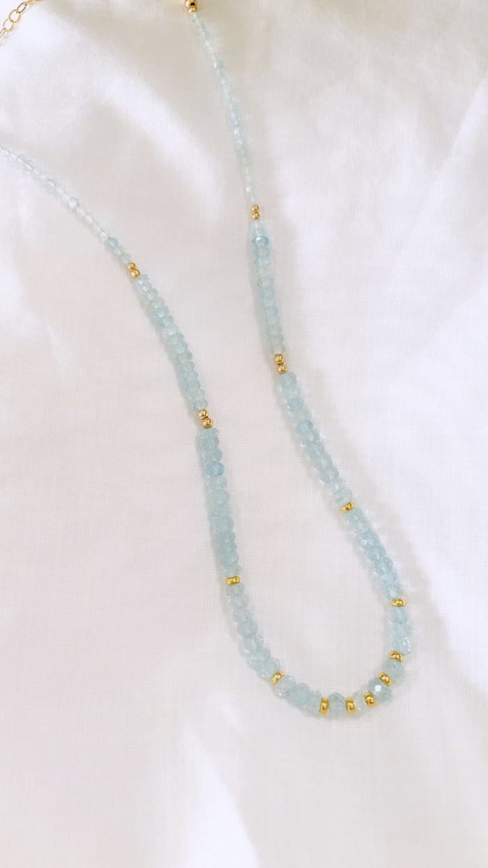 #104 Aquamarine layering necklace