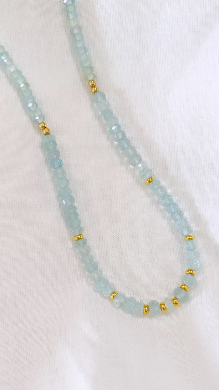#104 Aquamarine layering necklace