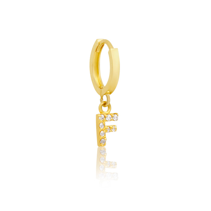 14k Solid Gold Initial Hoop