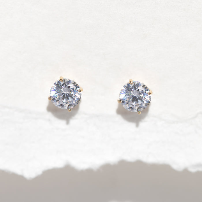 14k Solid Gold Perfect Stud Earrings