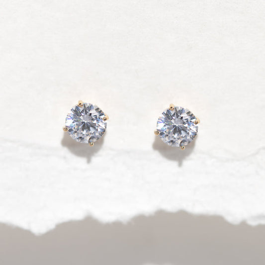 14k Solid Gold Perfect Stud Earrings