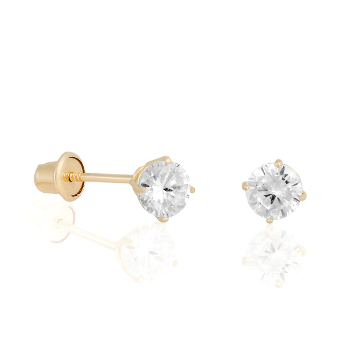 14k Solid Gold Perfect Stud Earrings