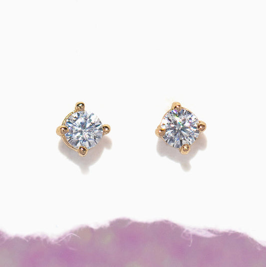 14k Solid Gold Perfect Teeny Stud Earrings