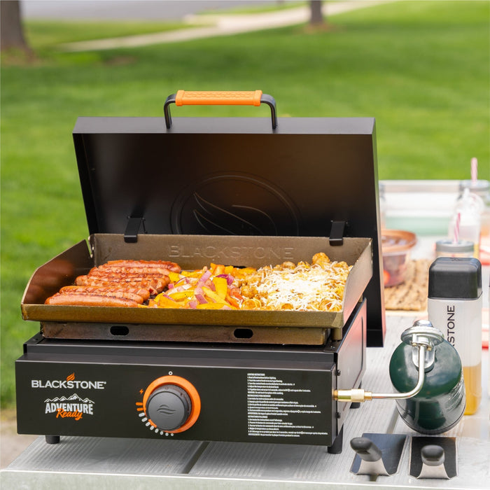 The 17" griddle is portable and easy to take on any adventure.