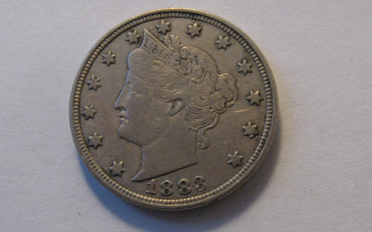 1883 V-Nickel.  With CENTS.  XF-40 | Of Coins & Crystals